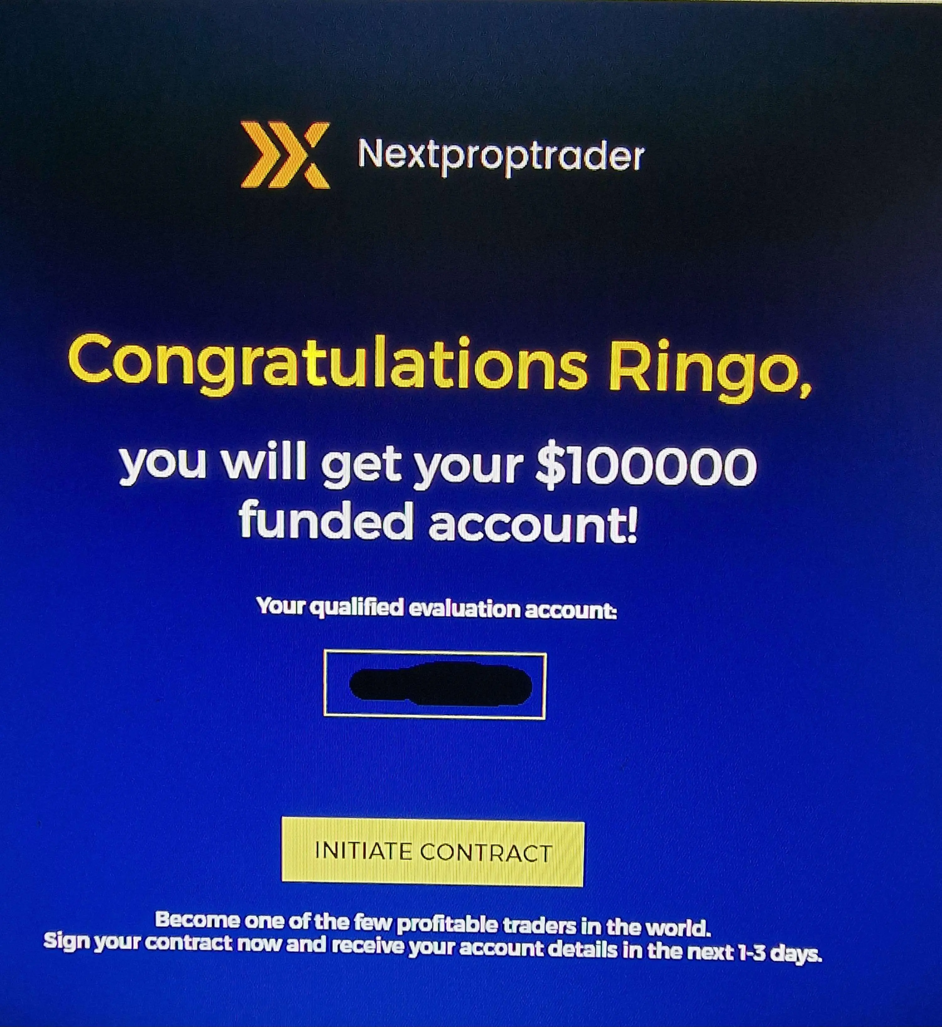 ELALIHOLDING Nachweis – Ringo Nextproptrader